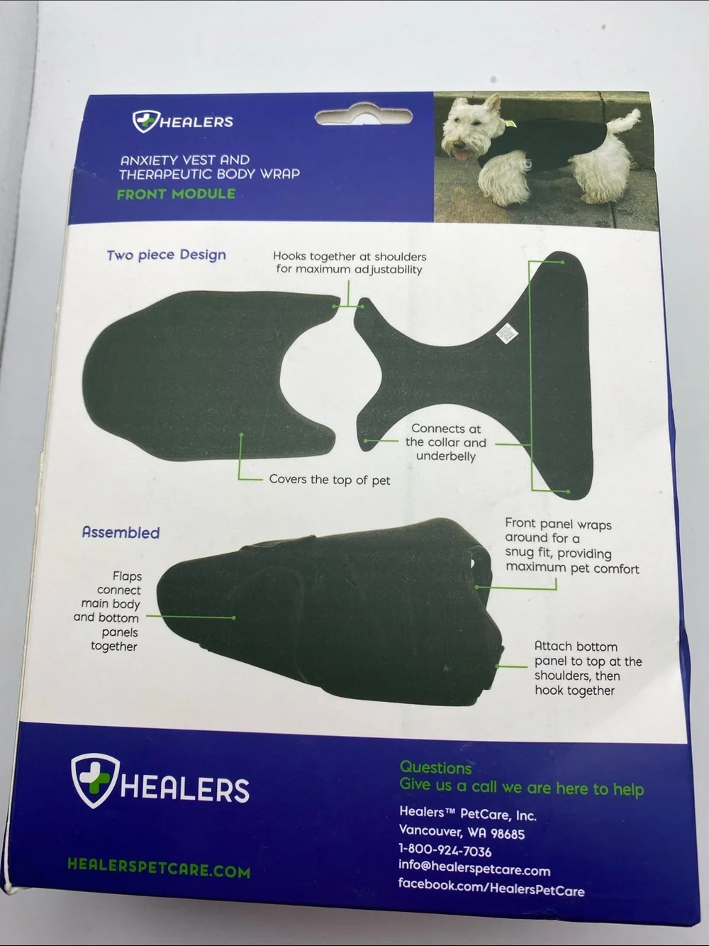 Anxiety Vest & Therapeutic Body Wrap for Dogs — Black